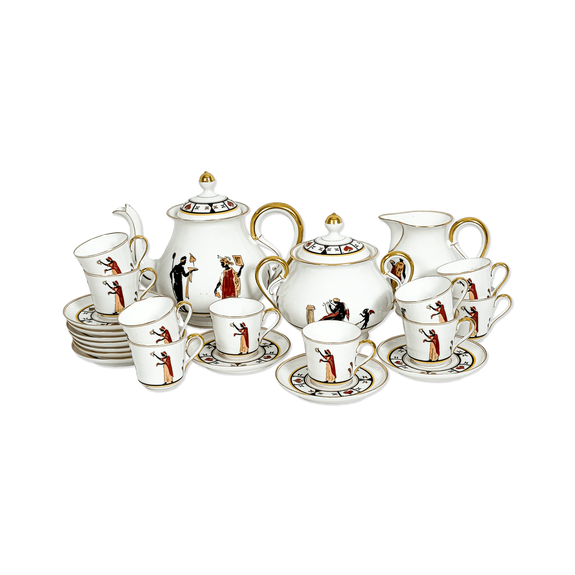 Ginori Classical Greek Style Tea Service