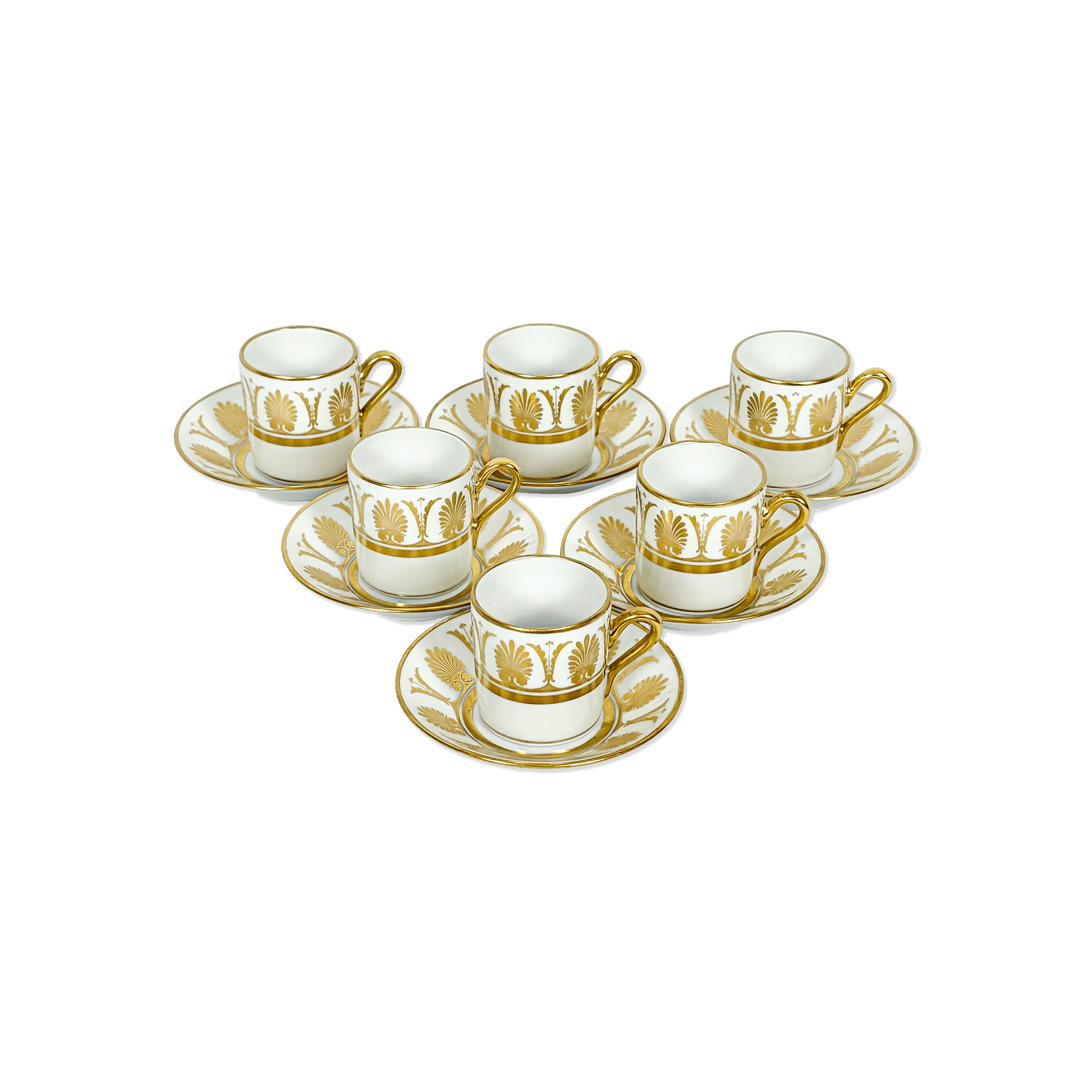 Richard Ginori Gilt Vegetal Motifs Coffee Set