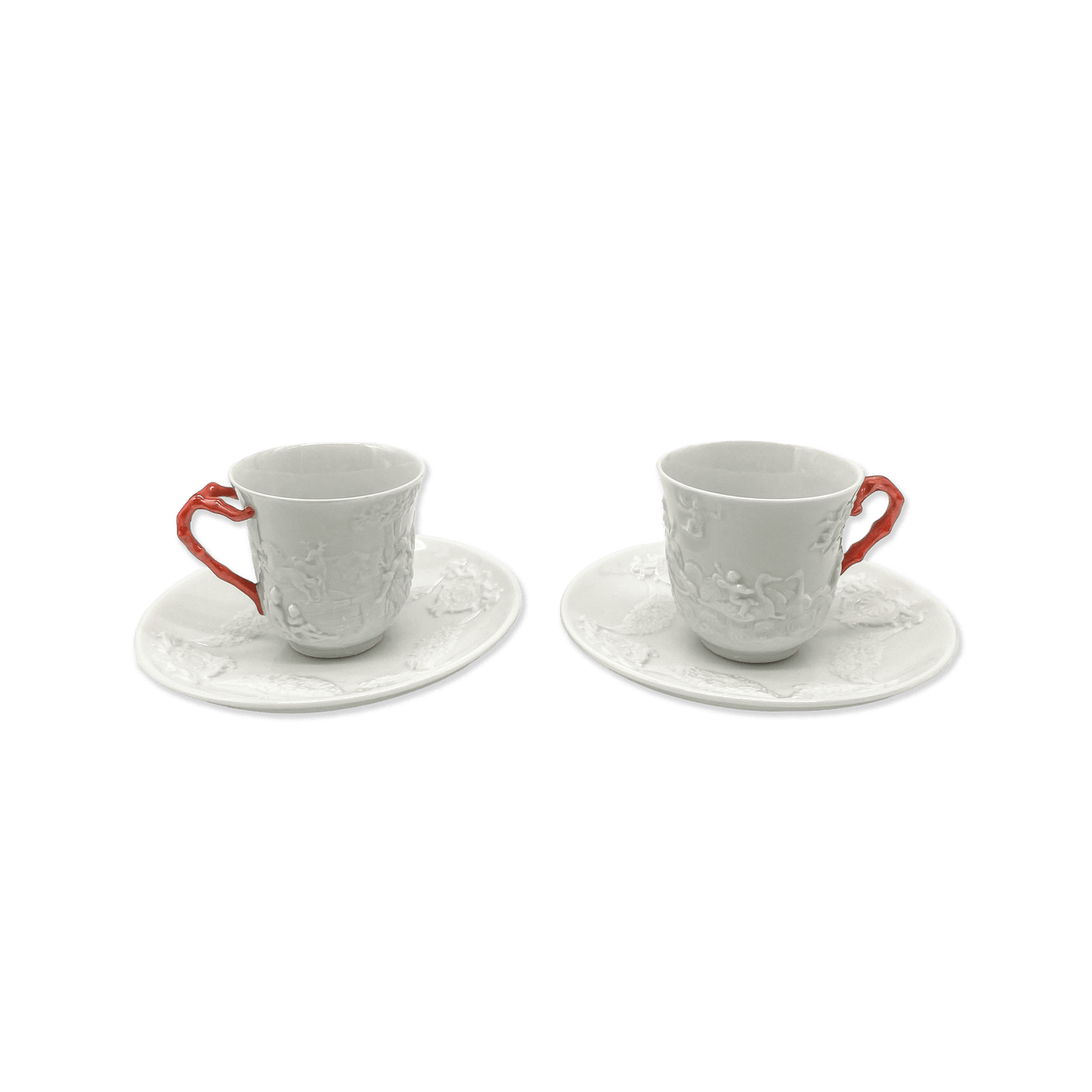 Ginori White Porcelain Coffee Set of 2