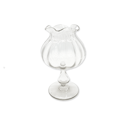 Globular Glass Vase with Wavy Rim
