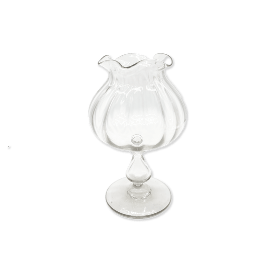 Globular Glass Vase with Wavy Rim