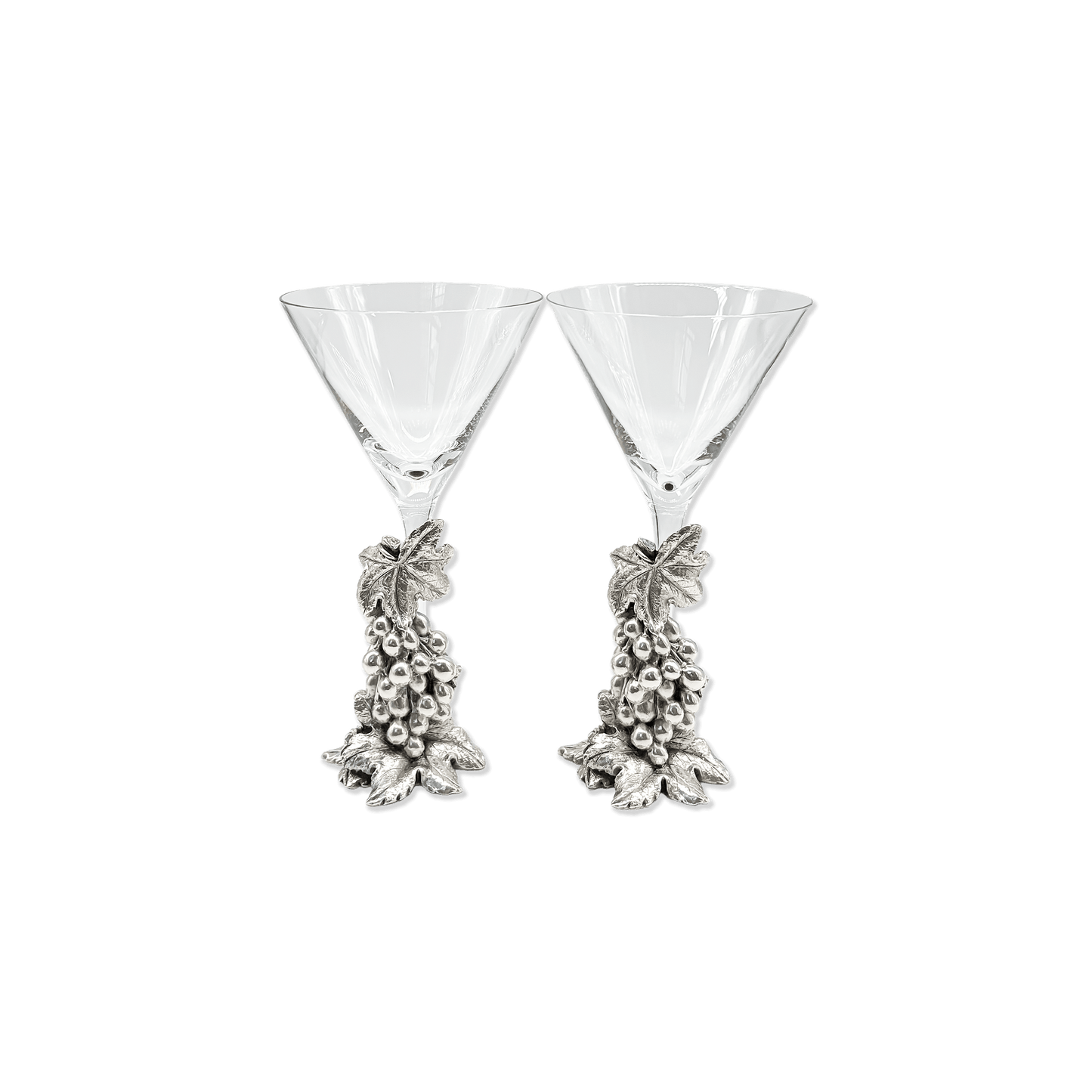 Pair of Silver Grapevine Wine Glasses
