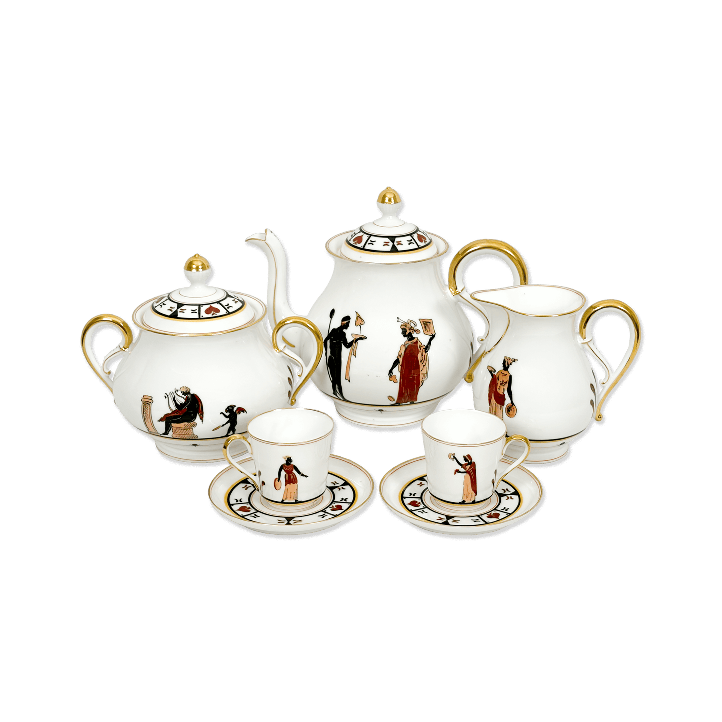 Ginori Classical Greek Style Tea Service