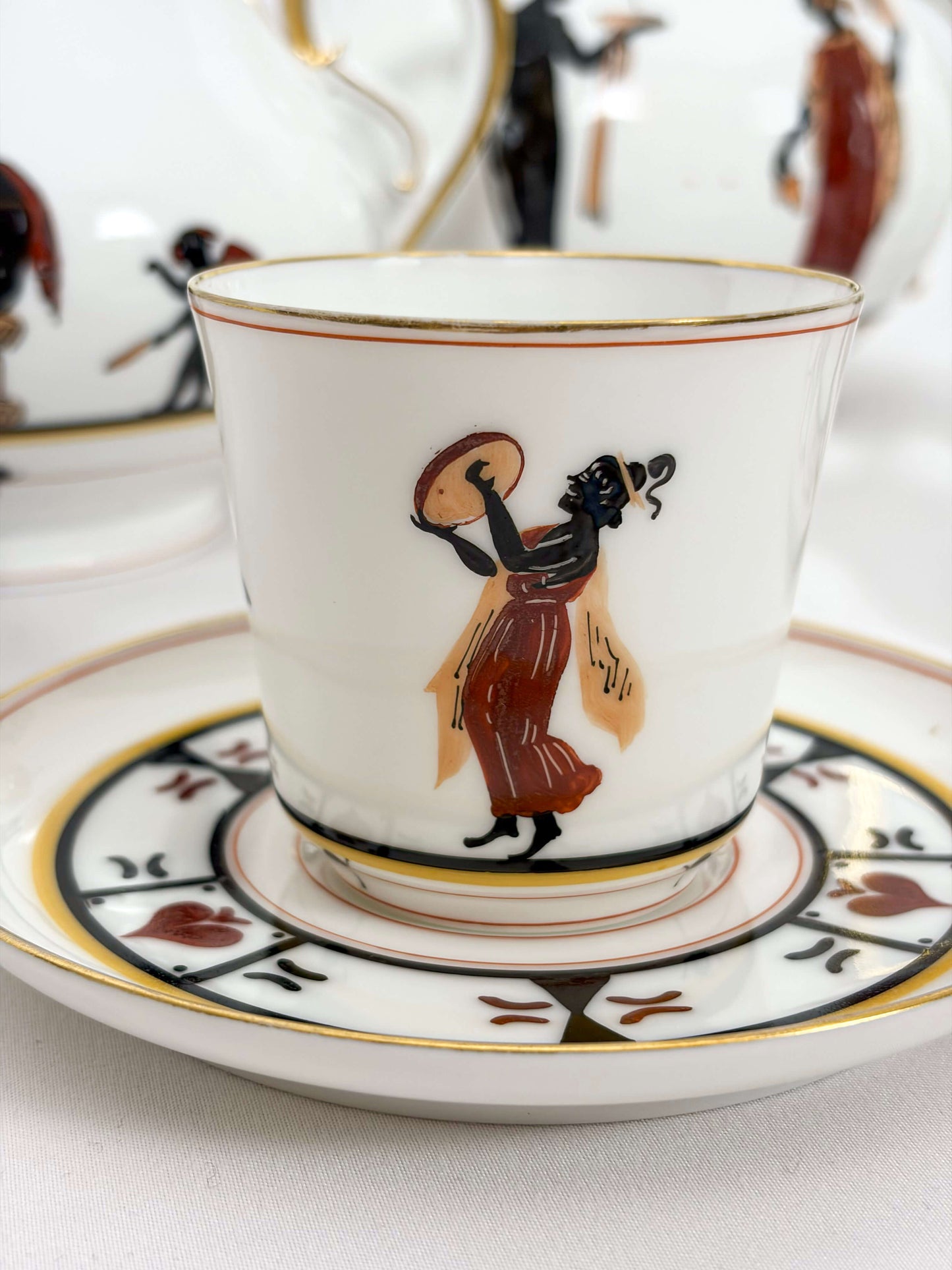 Ginori Classical Greek Style Tea Service