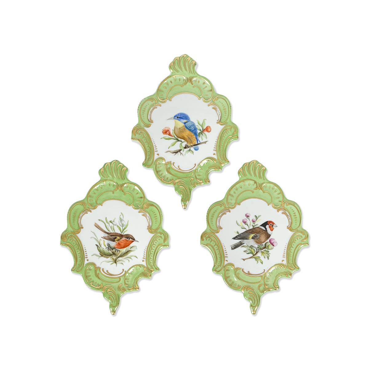 Hand-Painted 3 Bird Wall Plaques