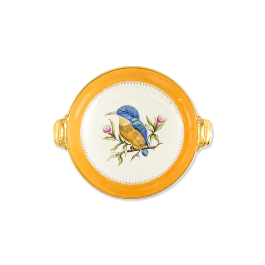 Hand-Painted Small Handled Bird Dish