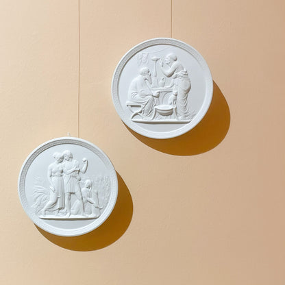 Pair of Royal Copenhagen Neoclassical Biscuit Medallions