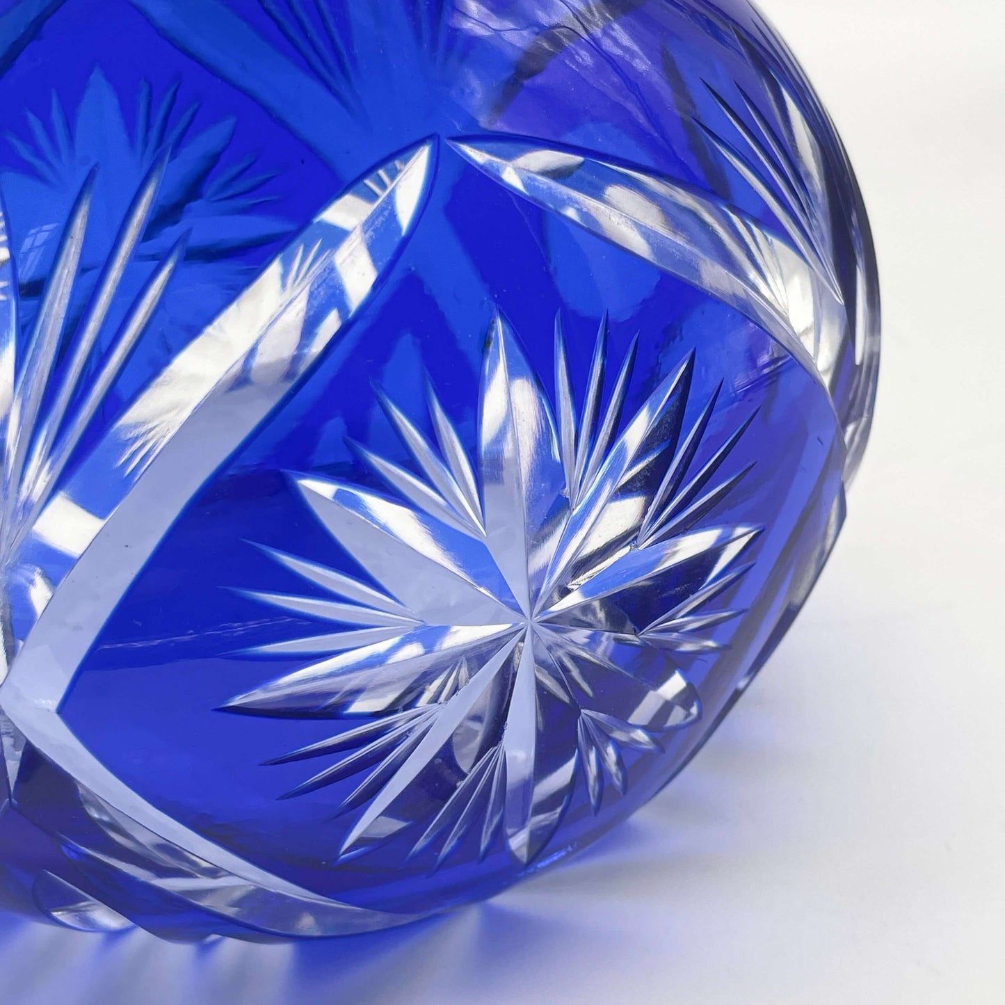Pair of Bohemian Blue Crystal Bottles