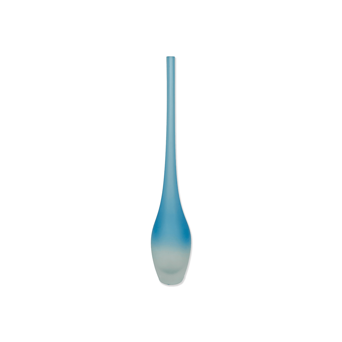 Murano Blue Flute Vase with Frosted Finish - Galleria Fossi 33