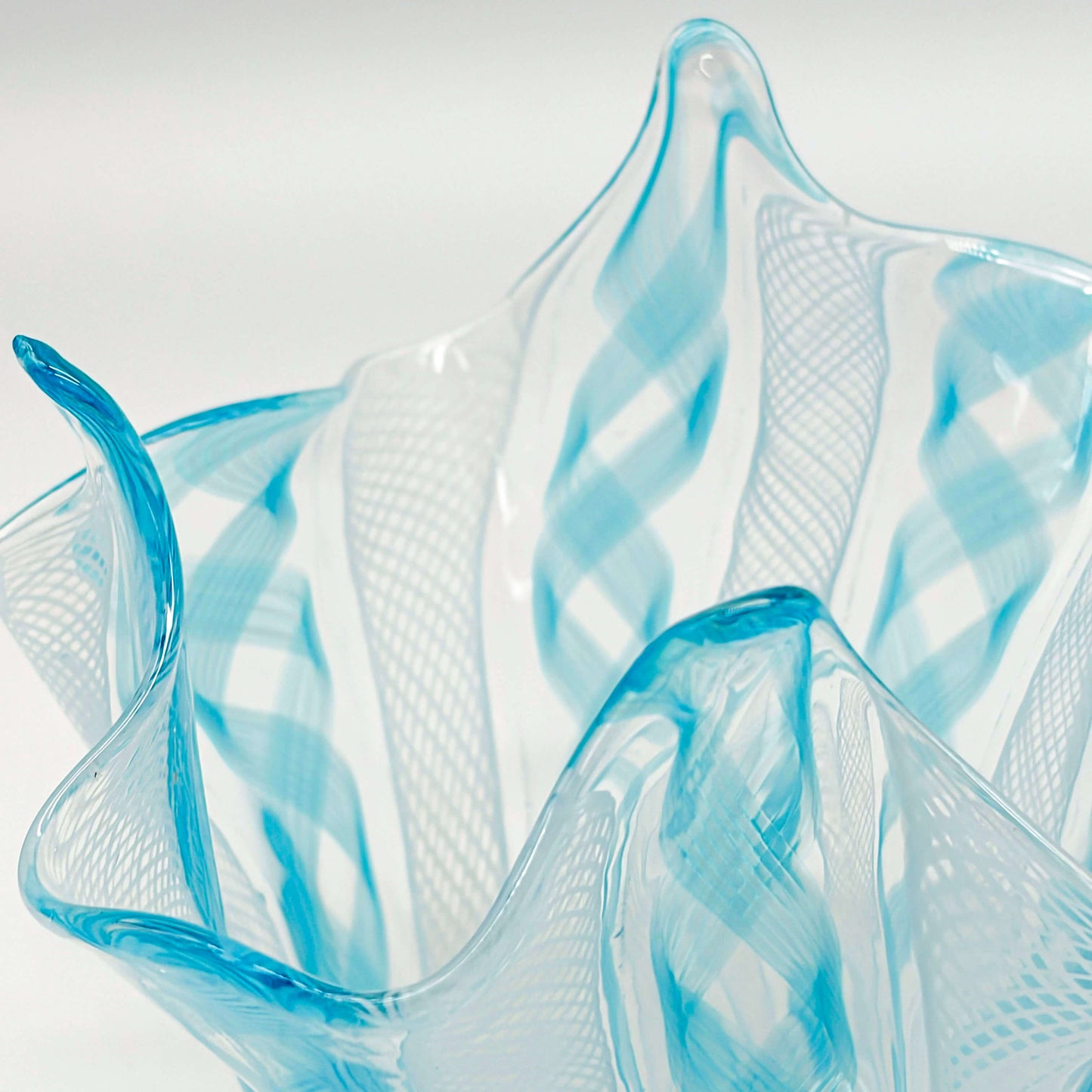Set of 3 Light Blue Small Decorative Fazzoletto Vases