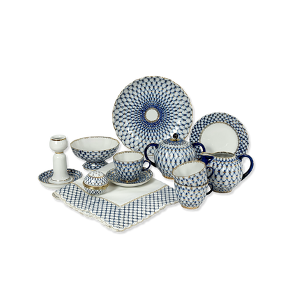 Lomonosov “Cobalt Net” Coffee Service for 6 