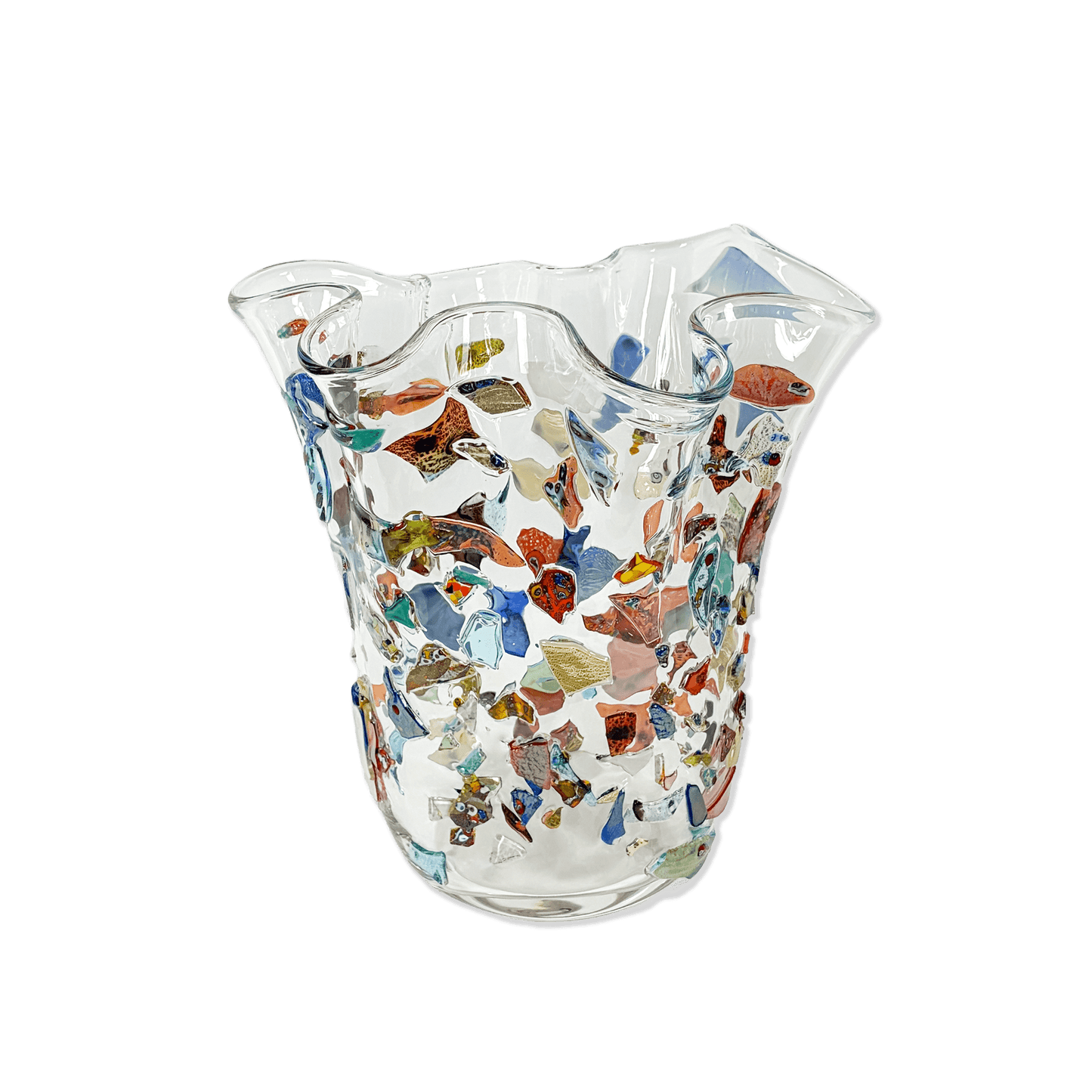 Murrine Style Fazzoletto Glass Vase