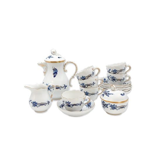Meissen Blue “Court Dragon” Coffee Service for 6