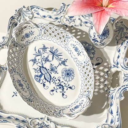 Meissen Blue Onion Oval Basket - Galleria Fossi 33
