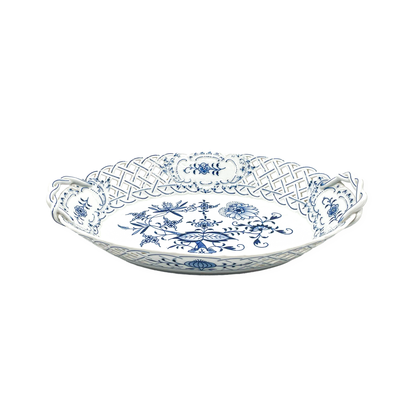 Meissen Blue Onion Oval Basket - Galleria Fossi 33
