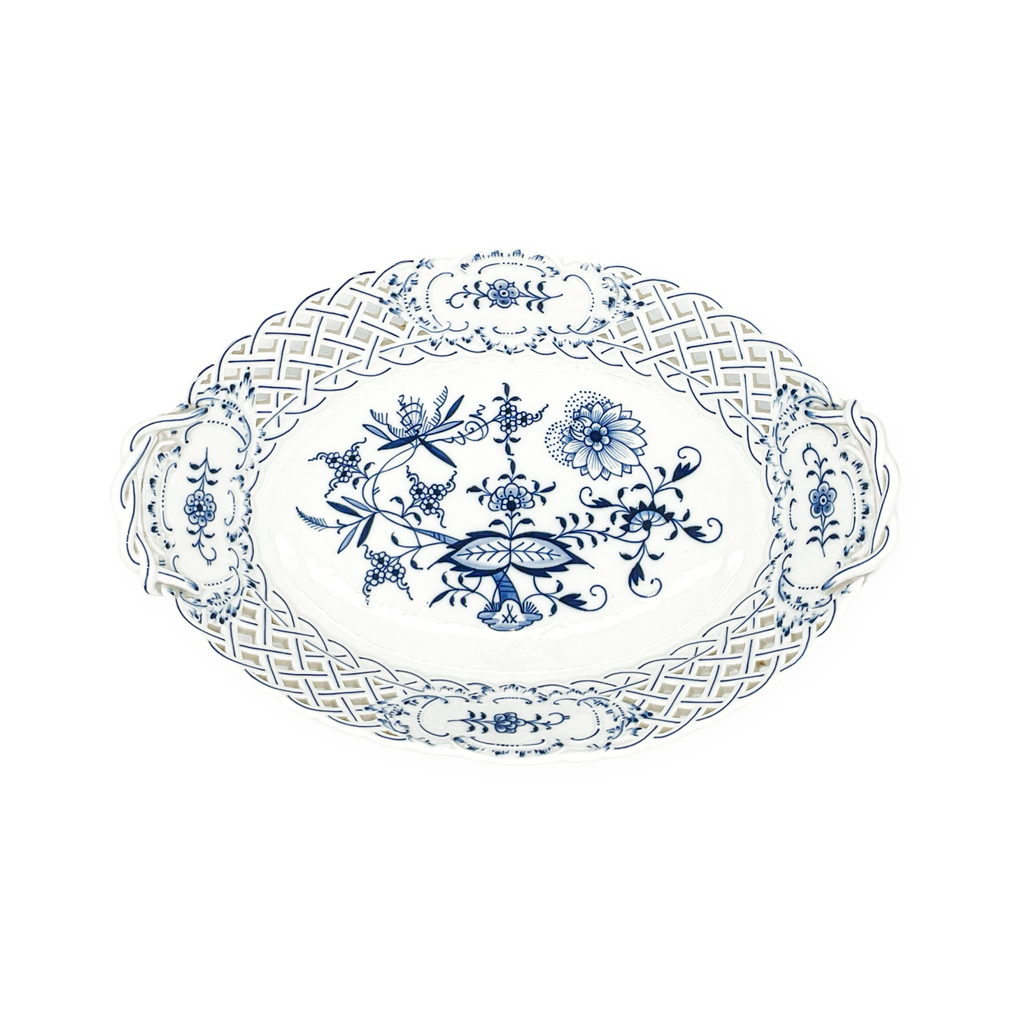 Meissen Blue Onion Oval Basket - Galleria Fossi 33