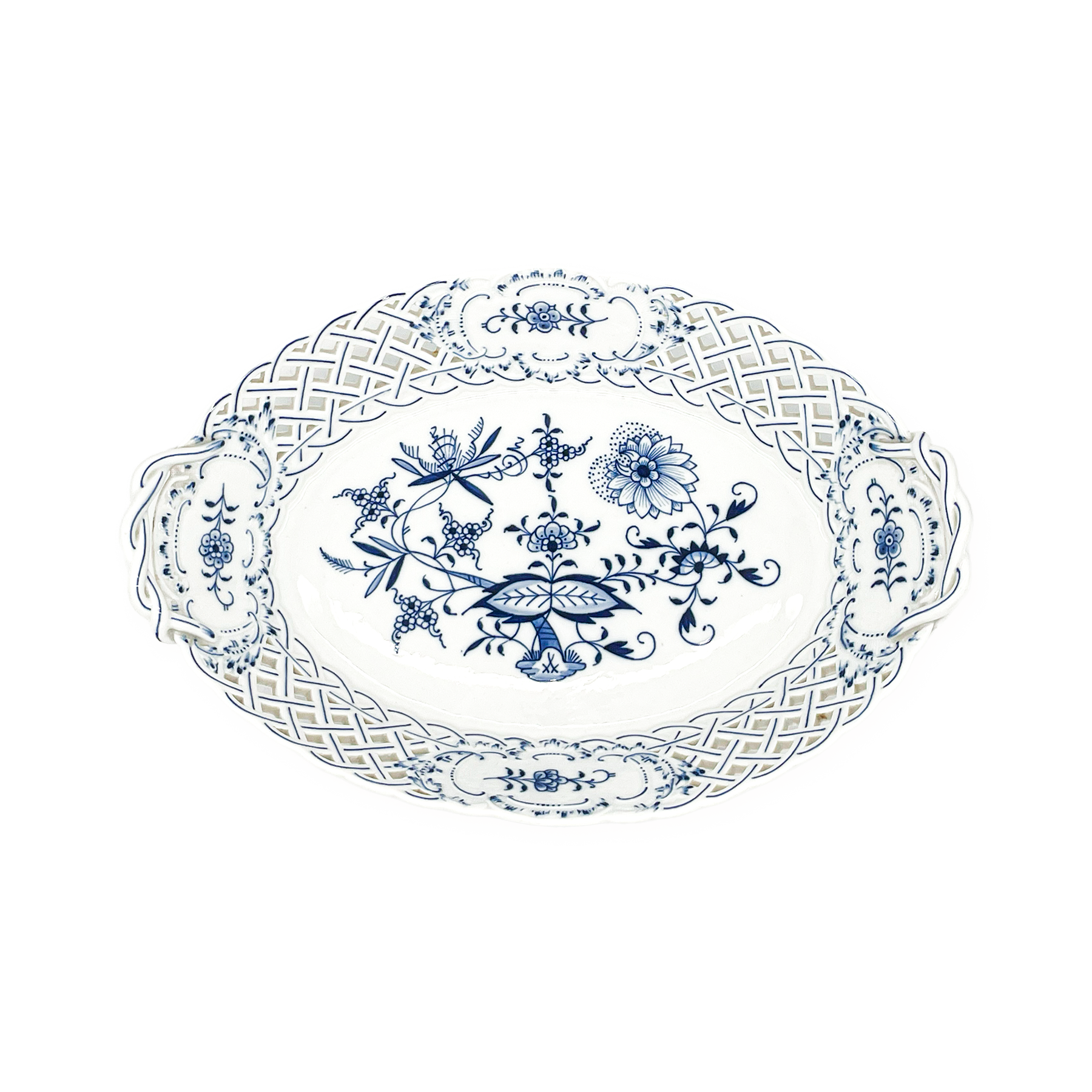 Meissen Blue Onion Oval Basket - Galleria Fossi 33