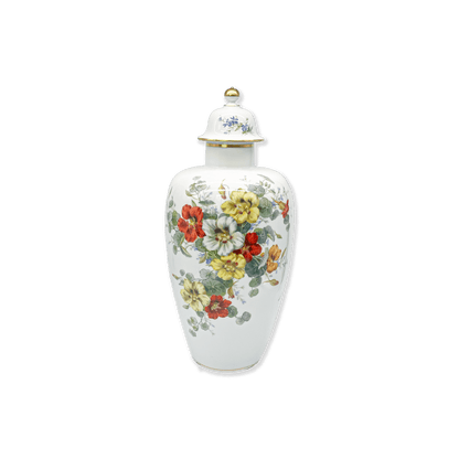 Large Meissen Porcelain Lidded Vase with Cress Blossom Décor