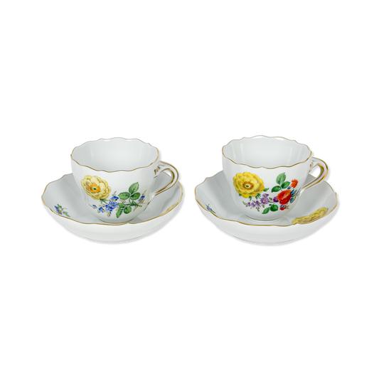 Pair of Meissen Mocha Cups