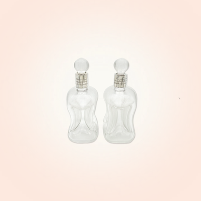 Pair of "Kluk-kluk" Ribbed Glass Decanters