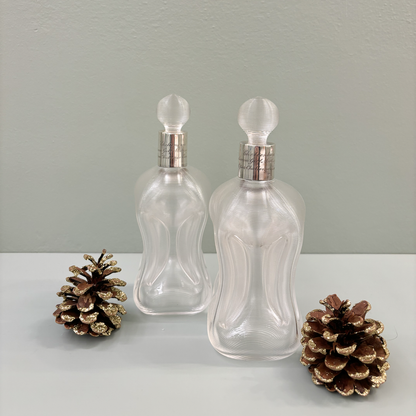 Pair of "Kluk-kluk" Ribbed Glass Decanters