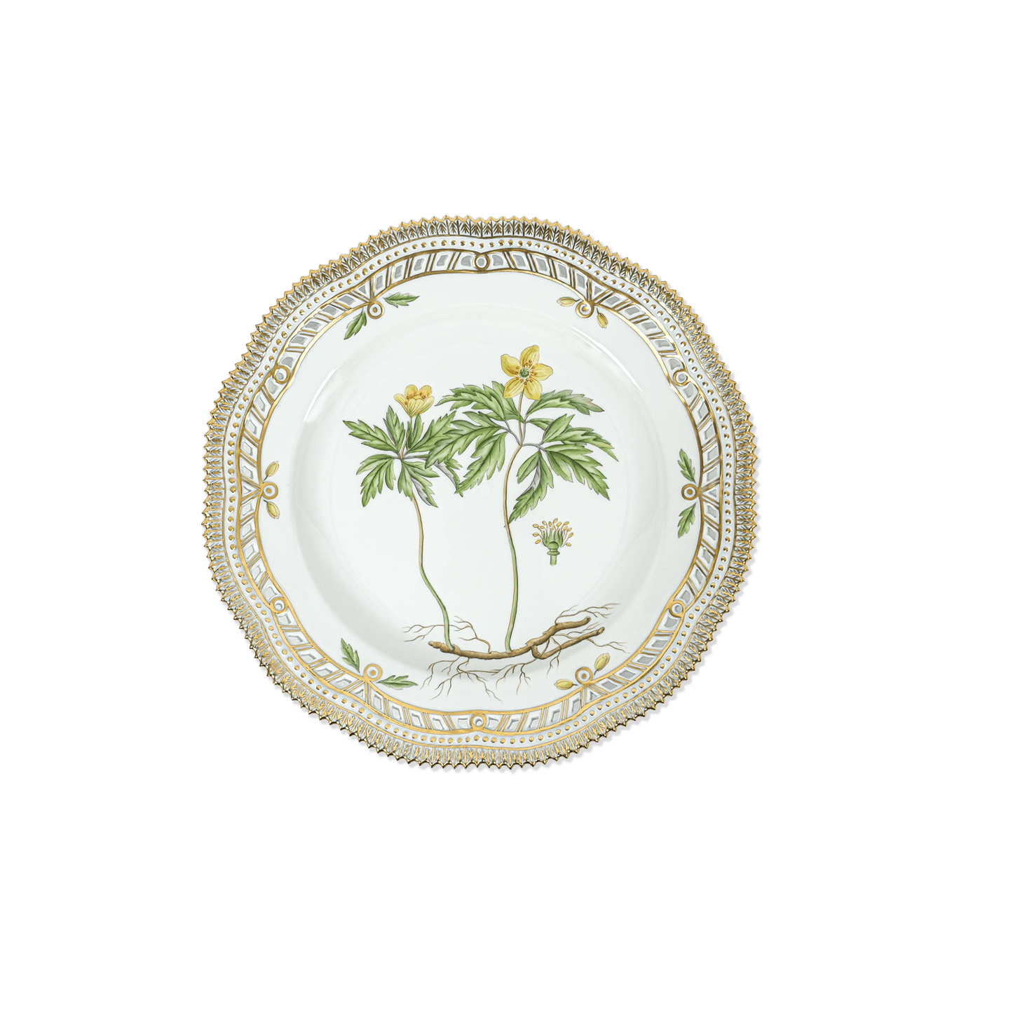 Royal Copenhagen "Flora Danica" Anemone Ranunculoides Plate - Galleria Fossi 33