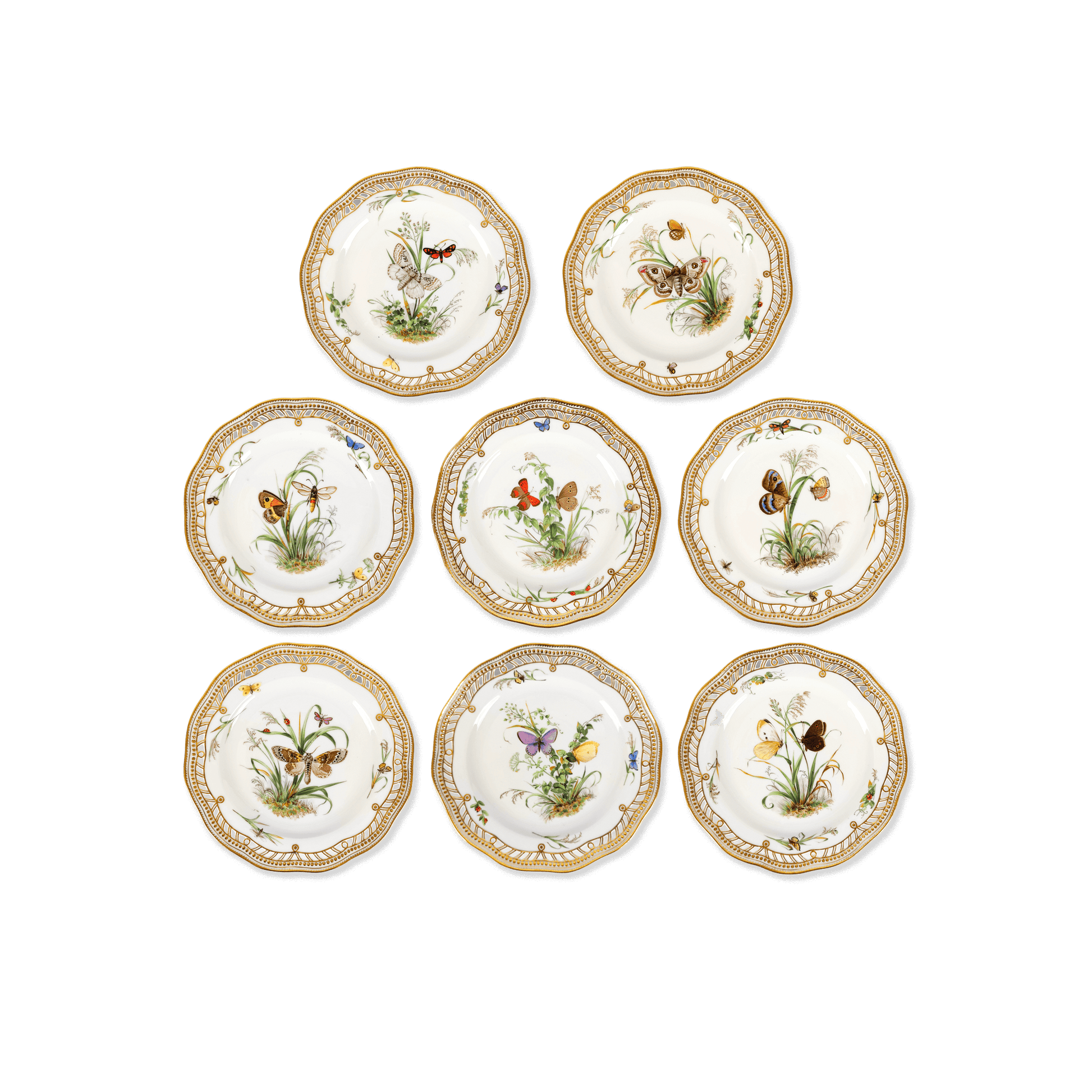 Royal Copenhagen Butterfly Plates Set