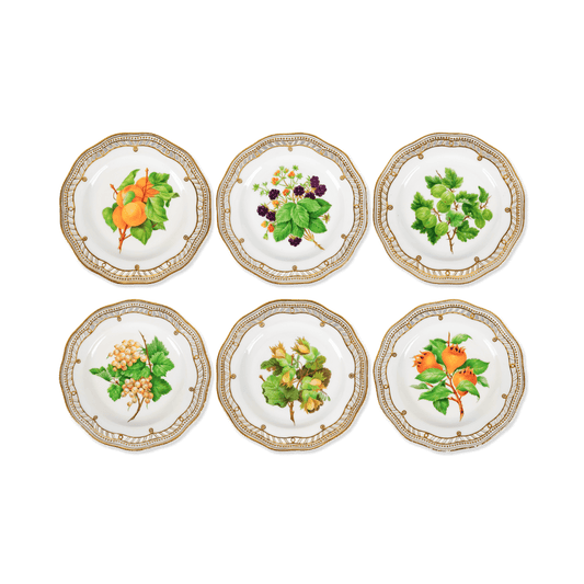 Royal Copenhagen Fruit Plates Set of 6