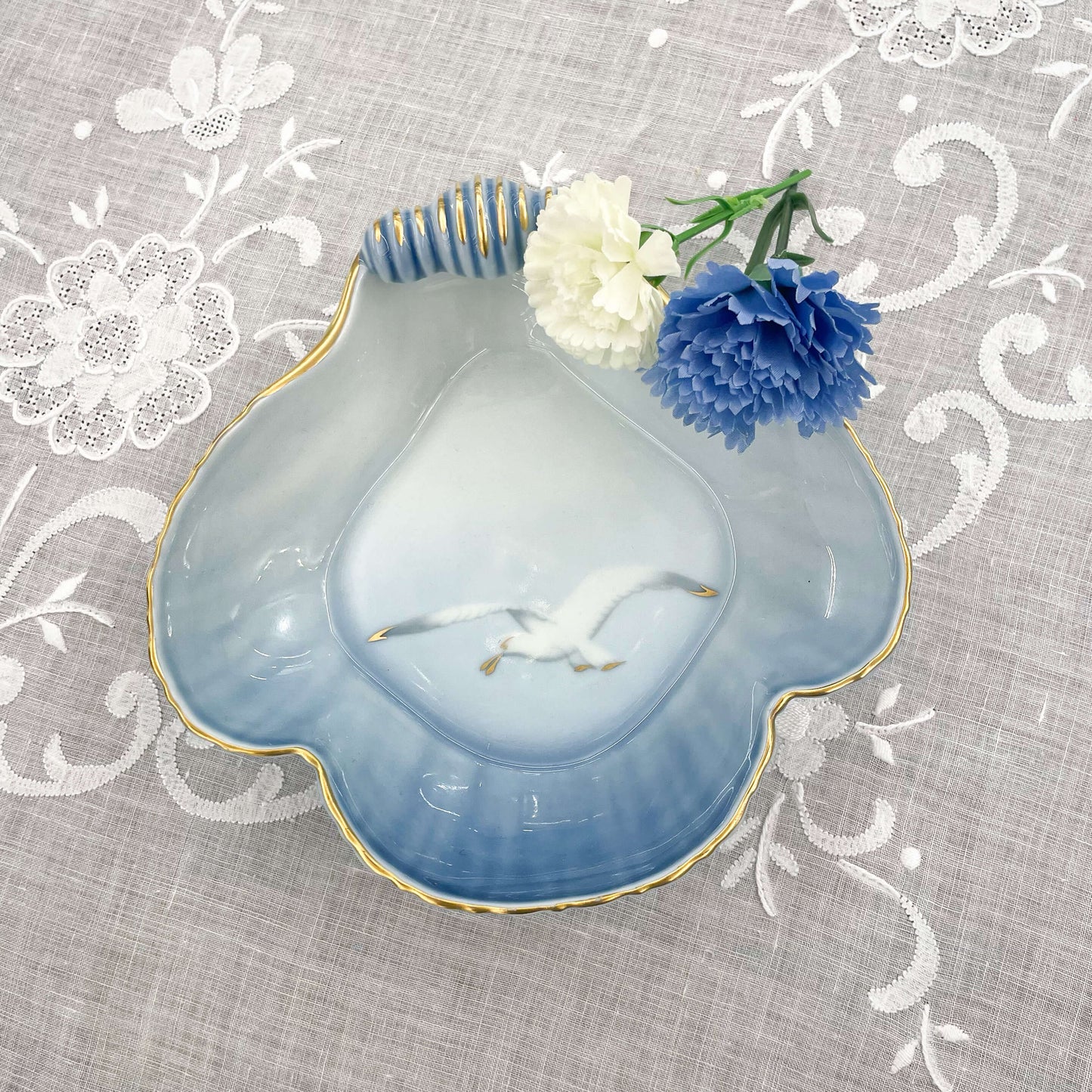 Bing & Grøndahl Shell-Shaped Tray with Seagull Motif
