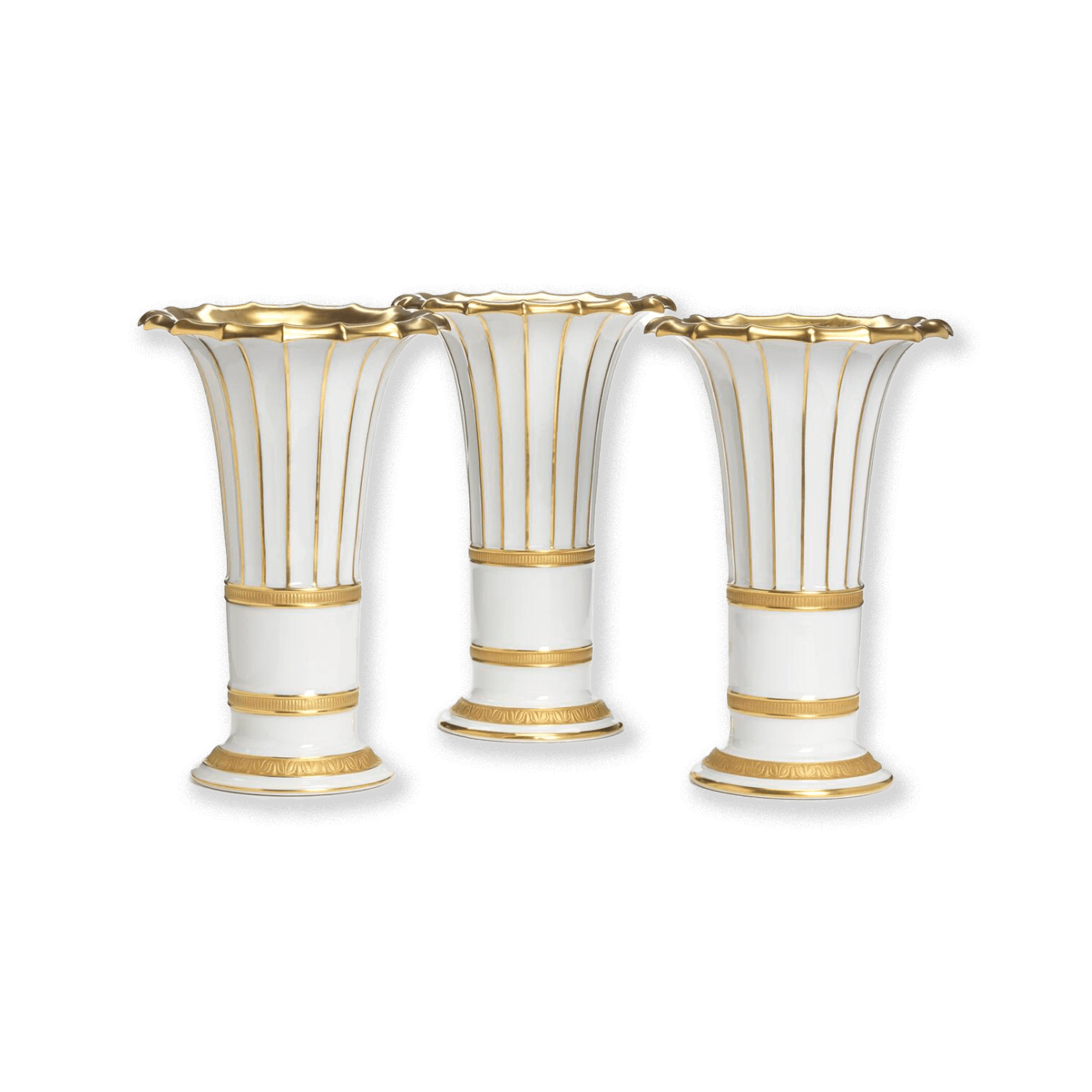 Set of 3 Royal Copenhagen Hetsch Porcelain Vases