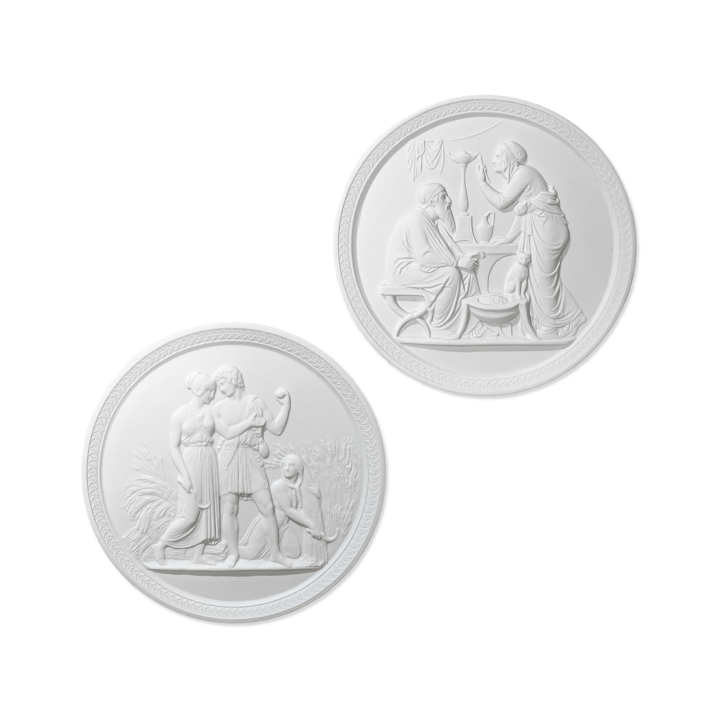 Pair of Royal Copenhagen Neoclassical Biscuit Medallions