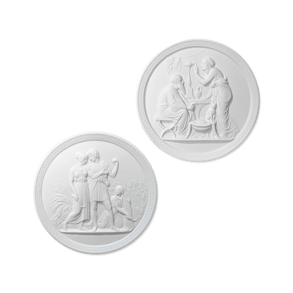 Pair of Royal Copenhagen Neoclassical Biscuit Medallions