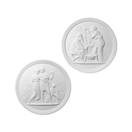 Pair of Royal Copenhagen Neoclassical Biscuit Medallions