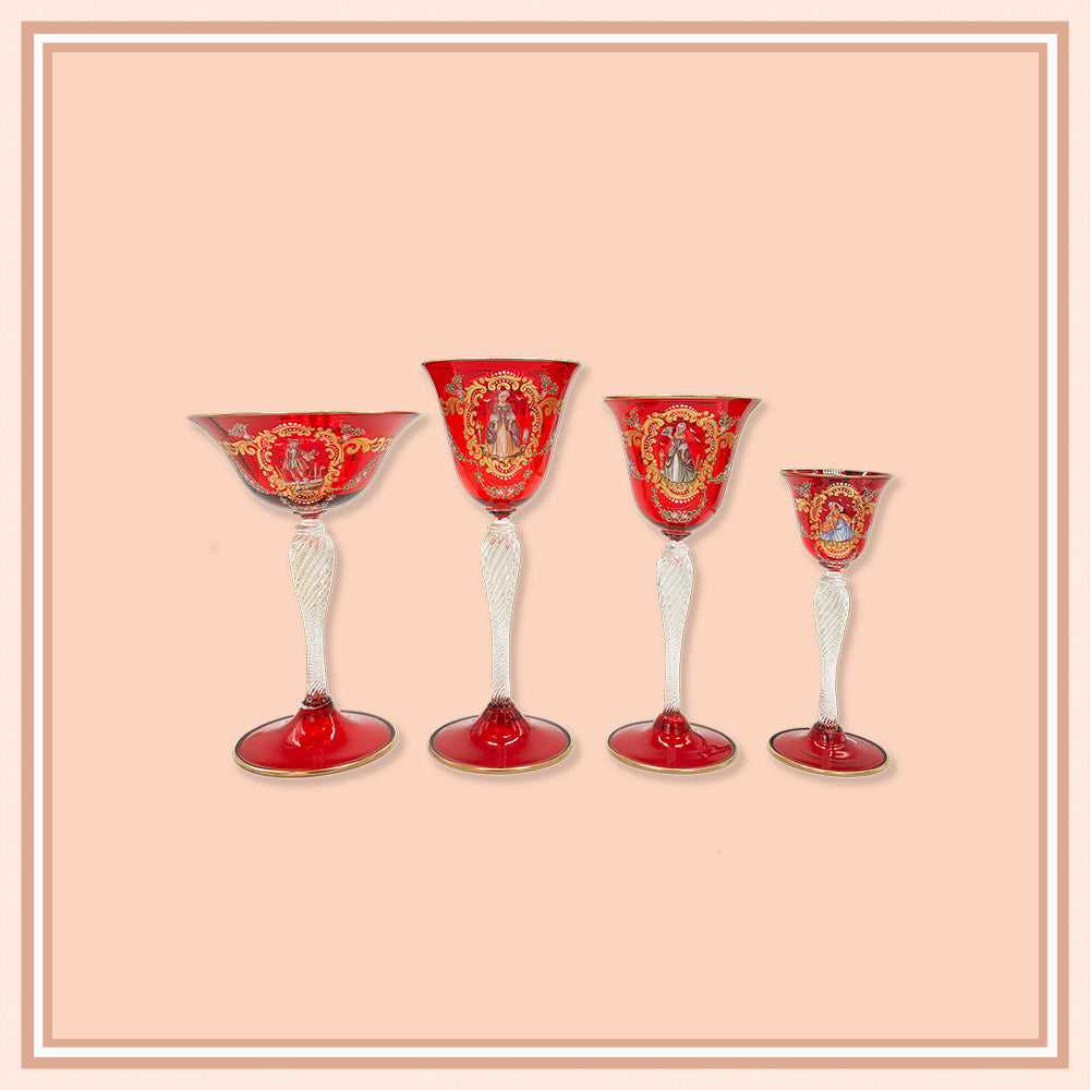 Set of 44 Vintage Ruby Glasses - Galleria Fossi 33