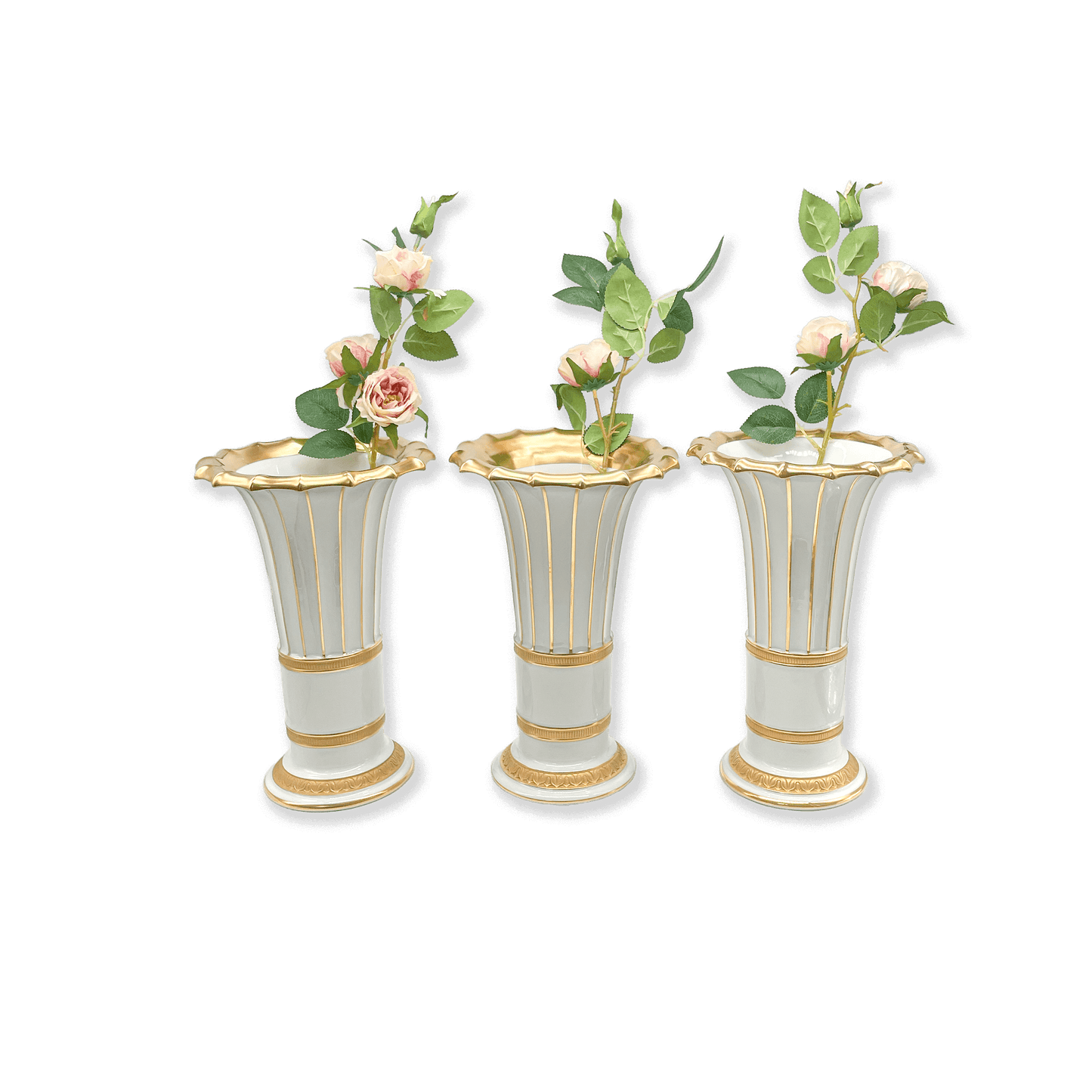 Set of 3 Royal Copenhagen Hetsch Porcelain Vases