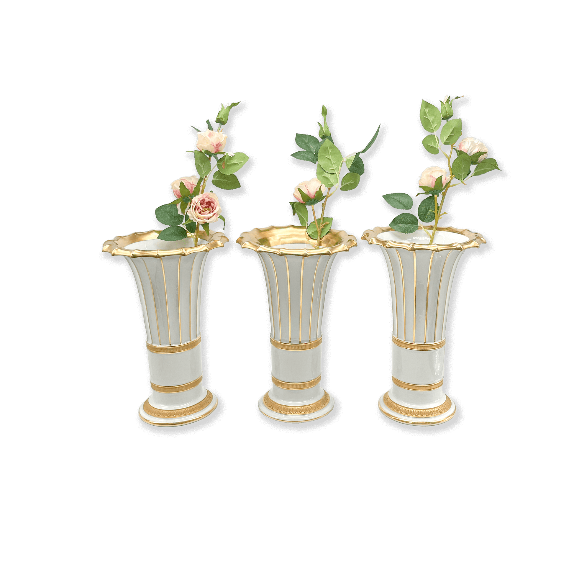 Set of 3 Royal Copenhagen Hetsch Porcelain Vases