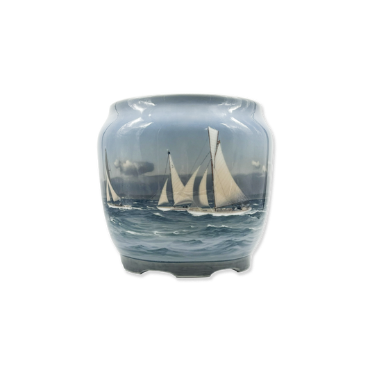 "Ships In The Great Sound" Royal Copenhagen Porcelain Vase