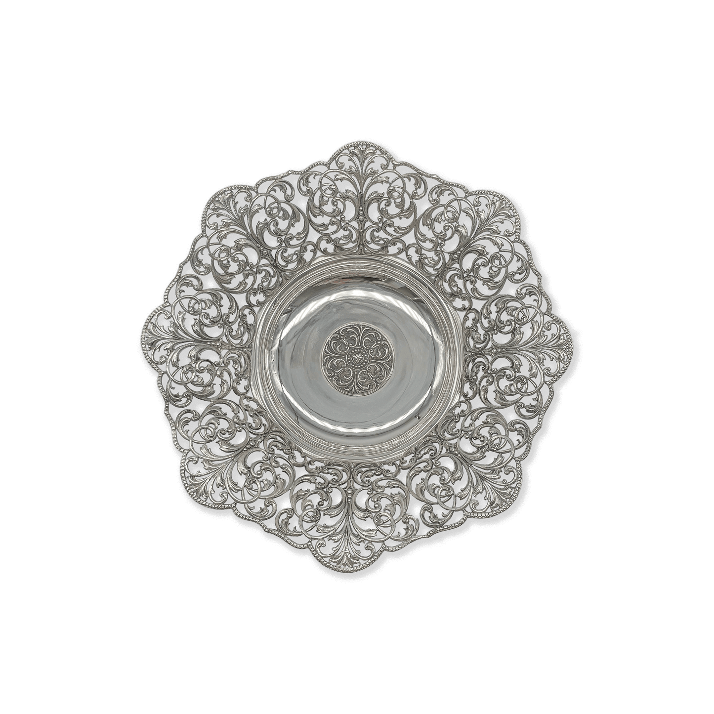 Pierced Silver Fruit Basket