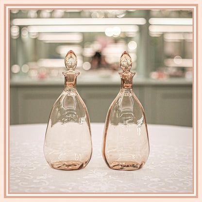 Pair of Amber Yellow Venini Glass Bottles - Galleria Fossi 33