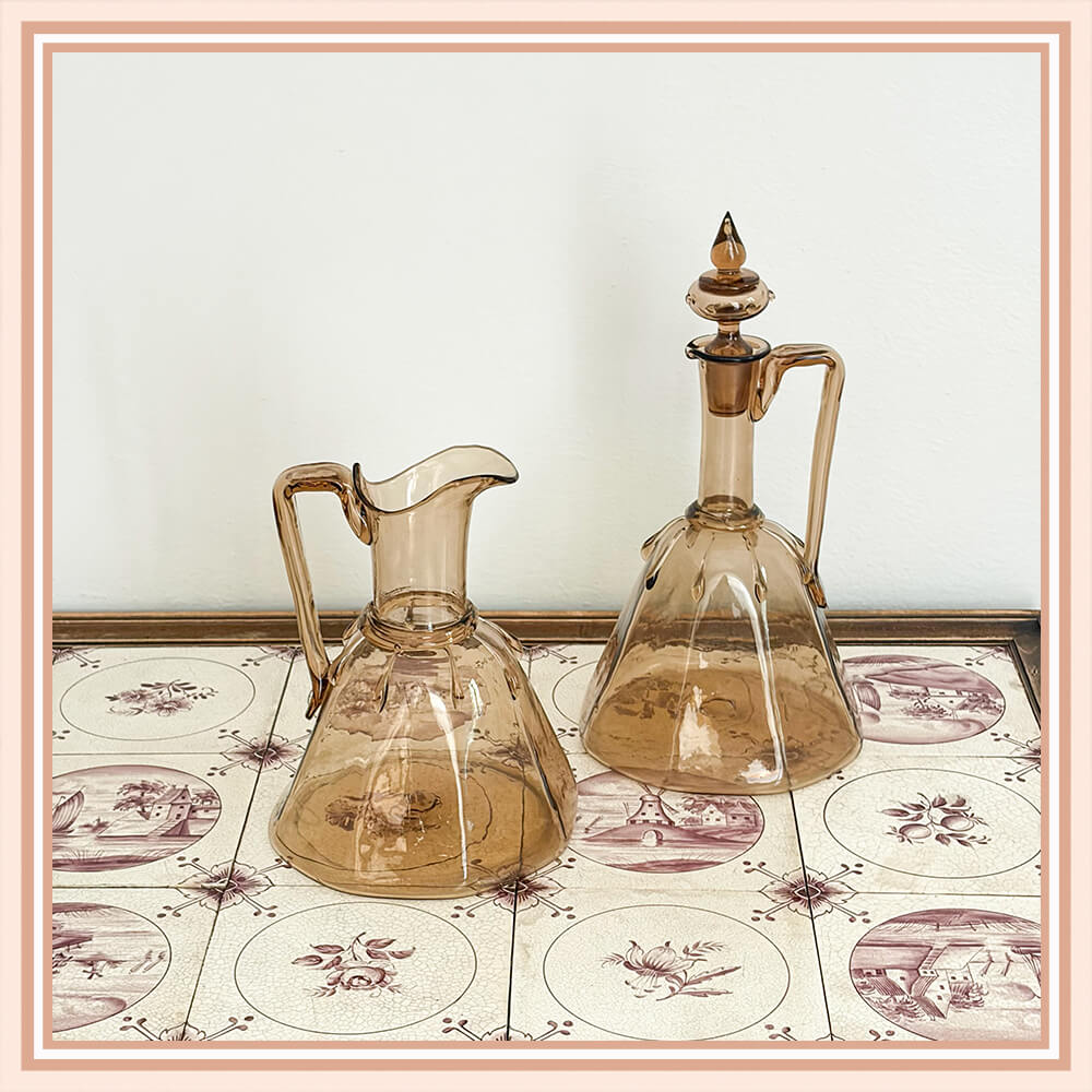 Venini Straw-colored Glass Carafes