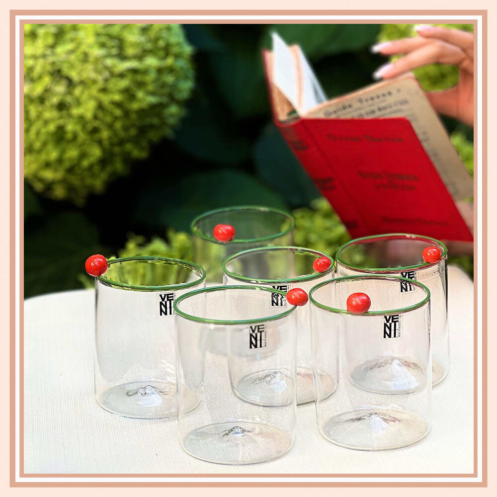 Venini Murano Cherry Glasses Set - Galleria Fossi 33