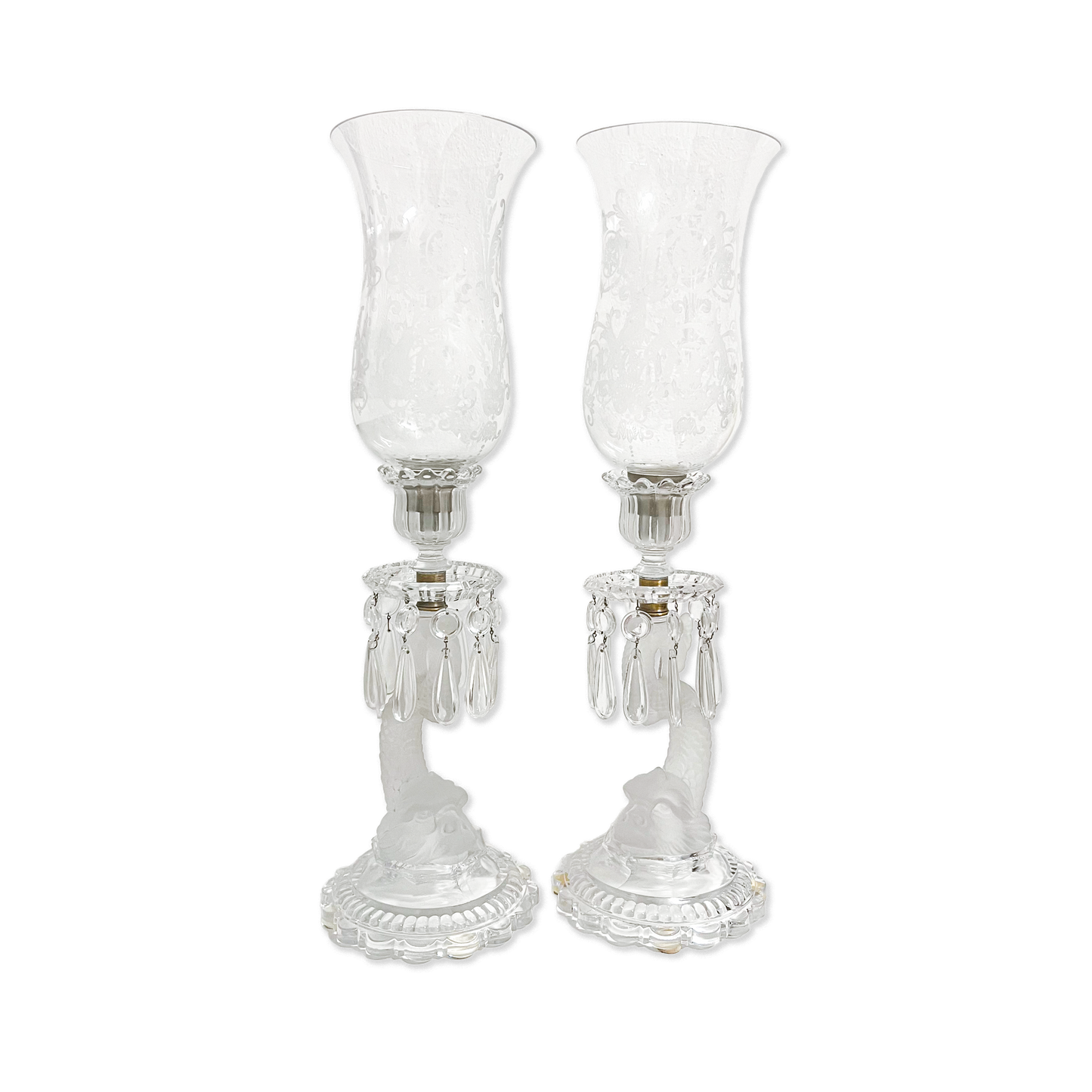 Baccarat Dolphin Candlesticks