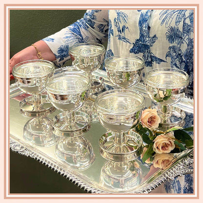 Caviar Silver & Glass Cups - Galleria Fossi 33