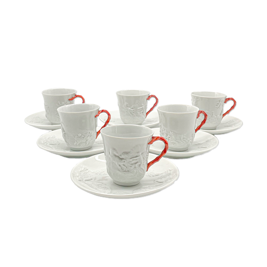 Ginori White Porcelain Coffee Set