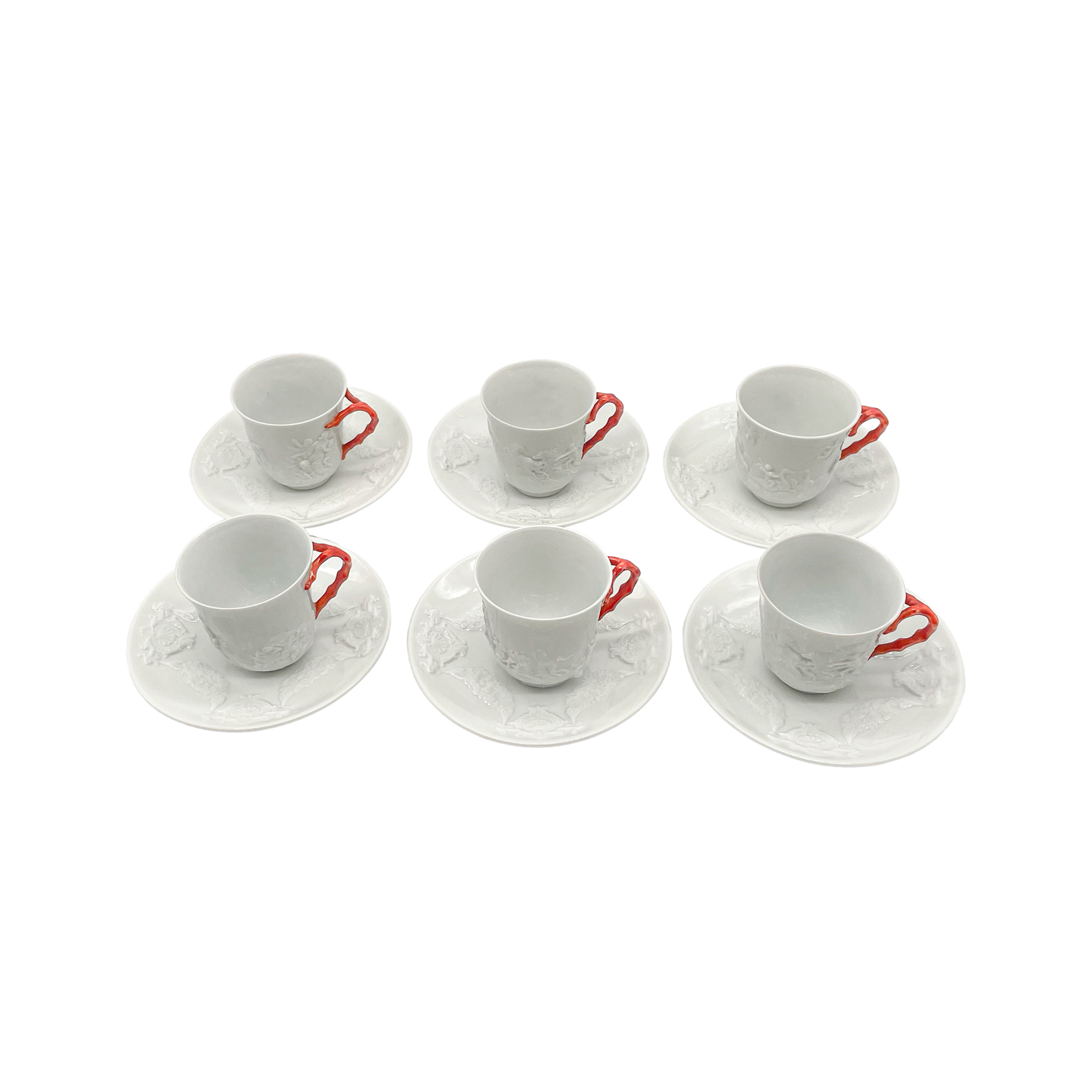 Ginori White Porcelain Coffee Set