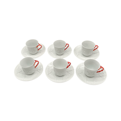 Ginori White Porcelain Coffee Set