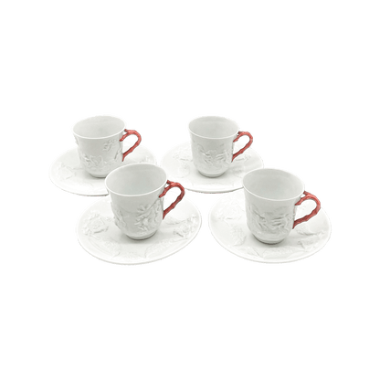 Ginori White Porcelain Coffee Set of 4