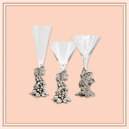 Silver Grapevine White Wine Set for 10