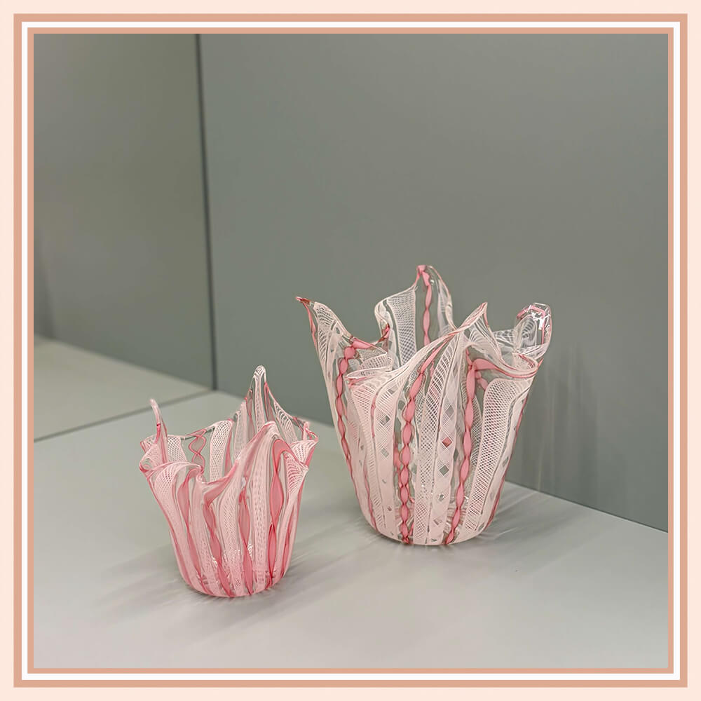 Pink Mini Fazzoletto Venini Vases Set of 2 - Galleria Fossi 33