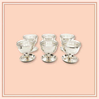 Silver and Glass Bowls for Caviar & Gelato